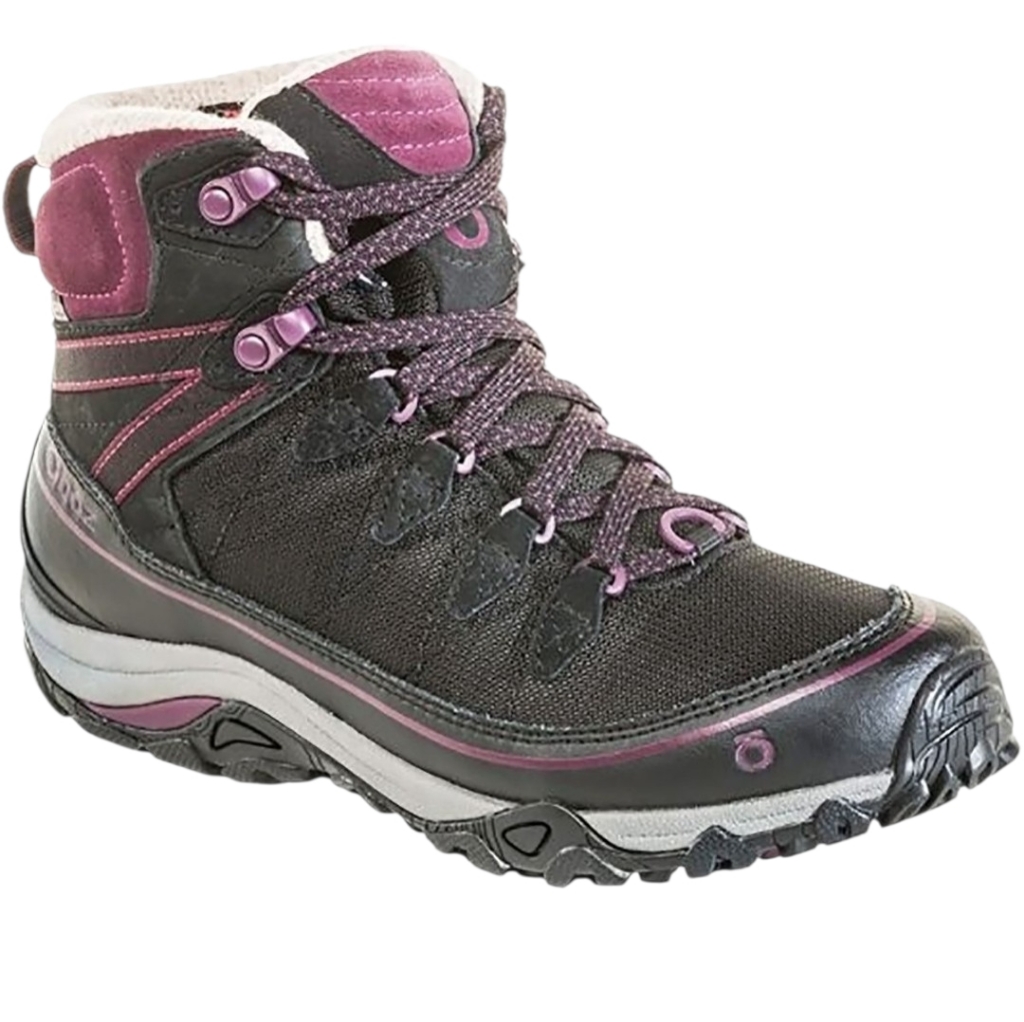 New Oboz Waterproof Black And Purple Lace Up Outdoor Hiking Boots